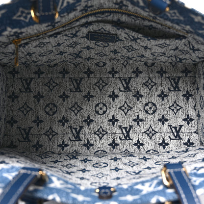 Louis Vuitton Monogram Jacquard Denim Onthego MM Bleu 5 of 9