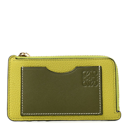 Loewe Soft Grained Calfskin Coin Card Holder Lime Yellow Avocado 1 of 8