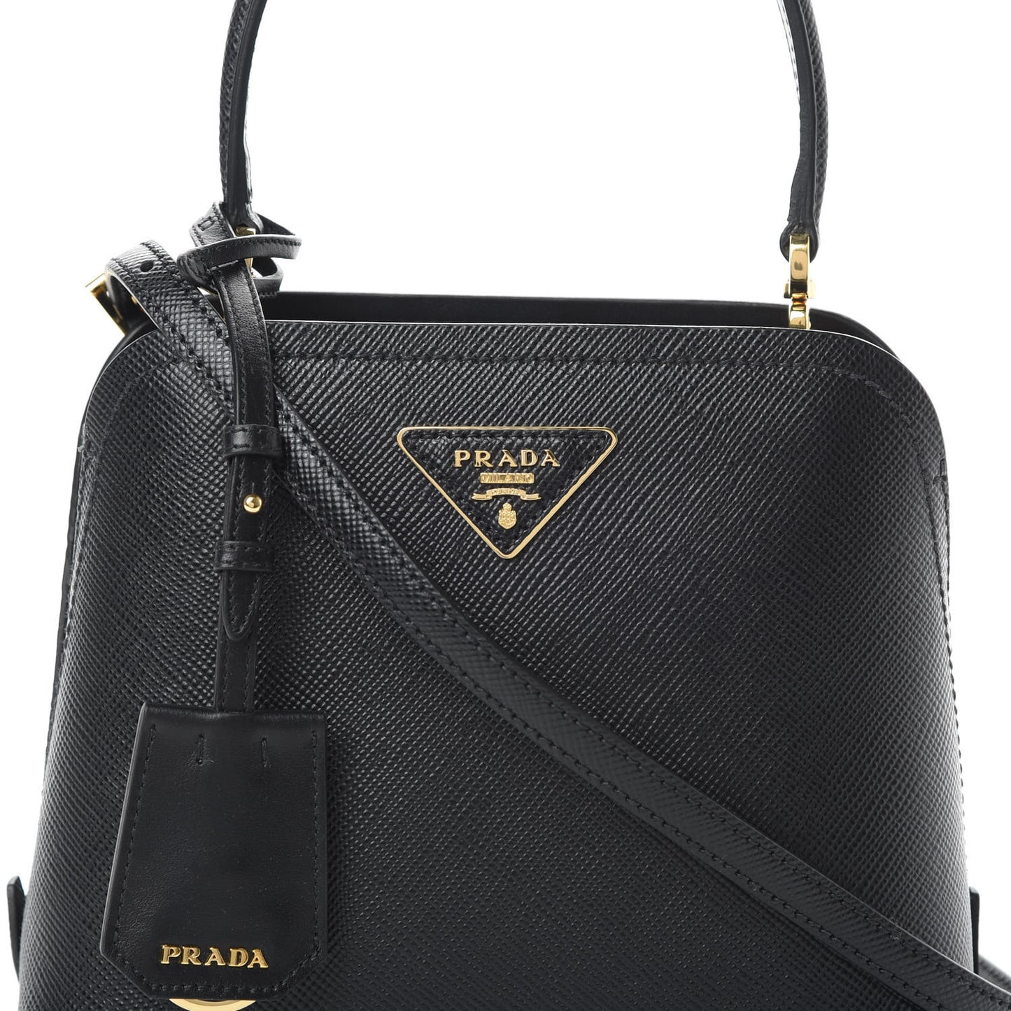 Saffiano Cuir Micro Matinee Tote Black