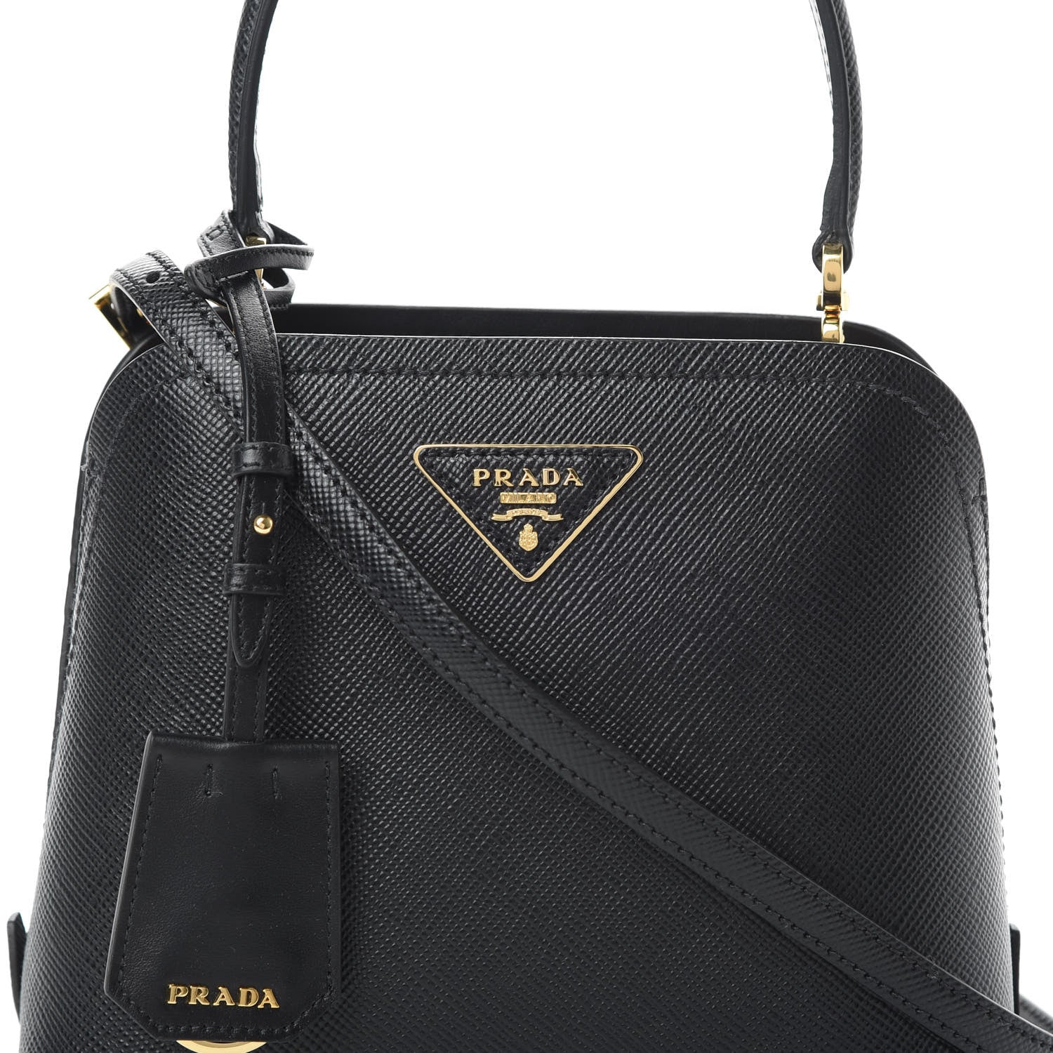 Prada Saffiano Cuir Micro Matinee Tote Black 8 of 10