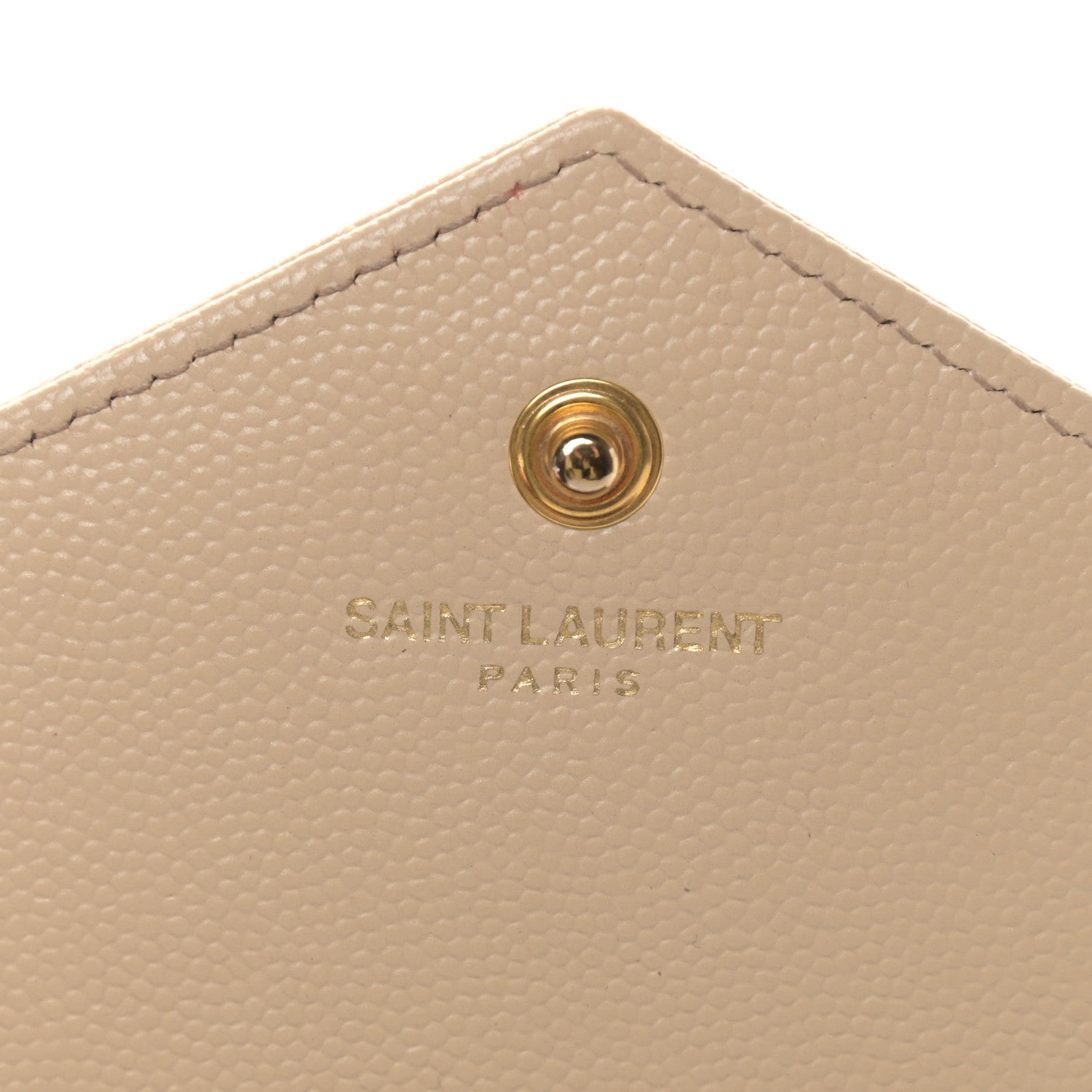 Saint Laurent Grain De Poudre Matelasse Chevron Monogram Chain Wallet Nude Powder 6 of 11