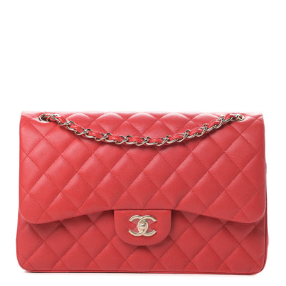 Chanel Caviar Quilted Jumbo Double Flap Red 1 of 12