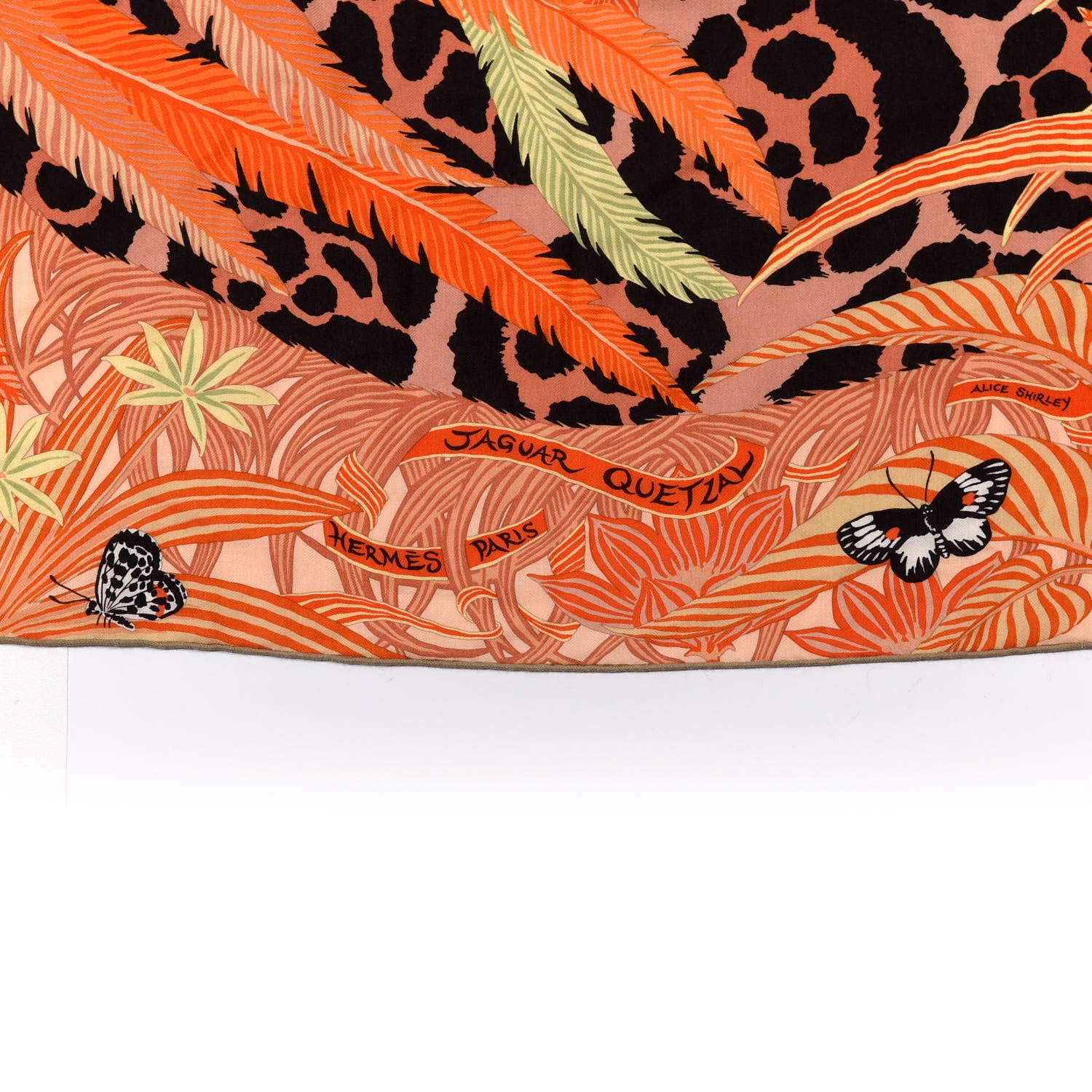 Hermes Cashmere Silk Jaguar Quetzal Shawl 140 4 of 6