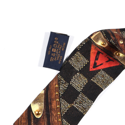 Louis Vuitton Silk Damier Ebene Time Trunk BB Bandeau Black 5 of 6