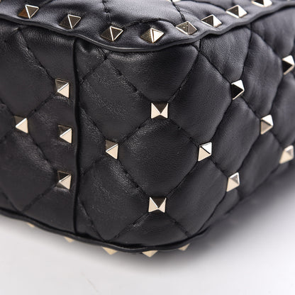 Valentino Garavani Lambskin Medium Rockstud Spike Shoulder Bag Black 9 of 15
