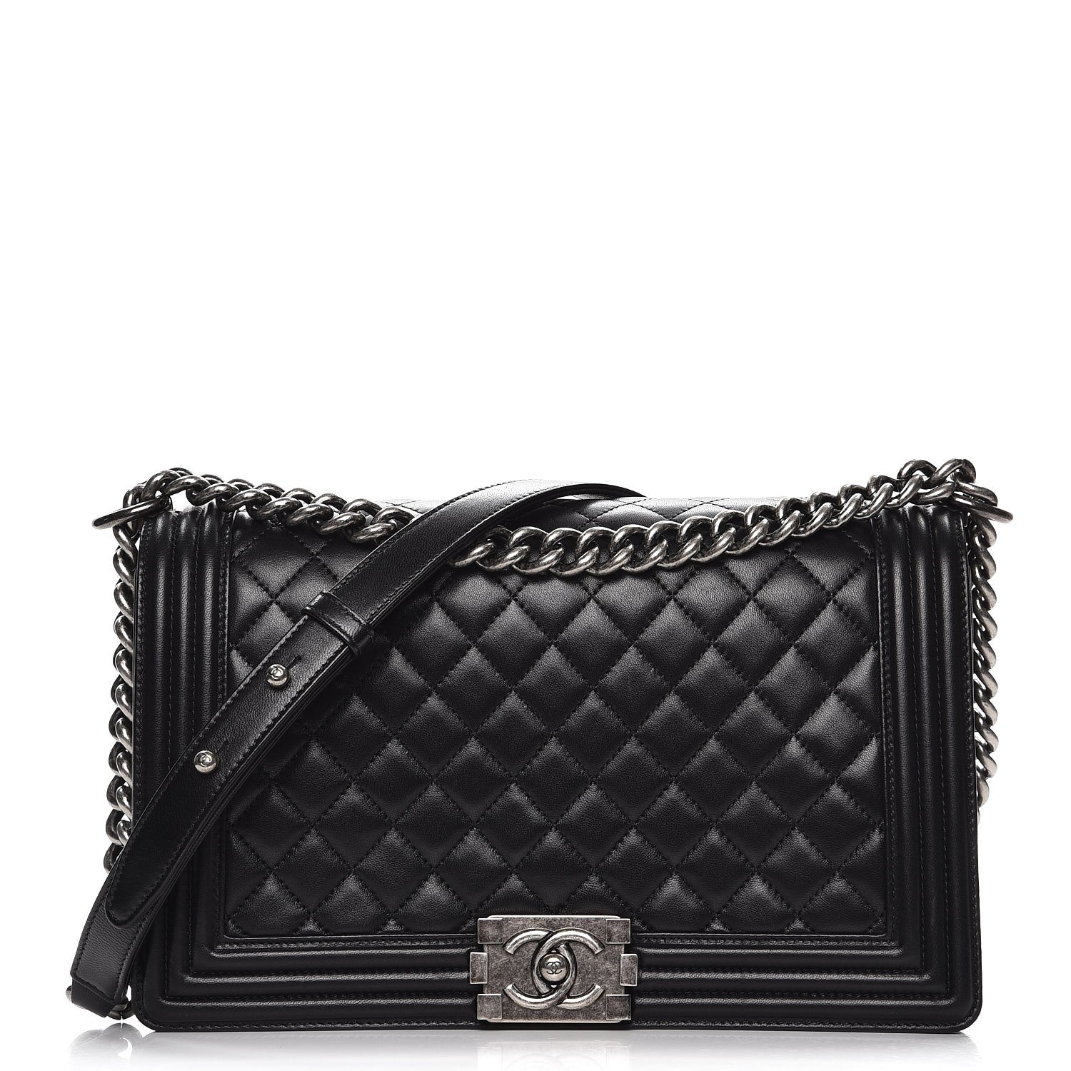 Chanel Lambskin Quilted New Medium Boy Flap Black 1 of 8