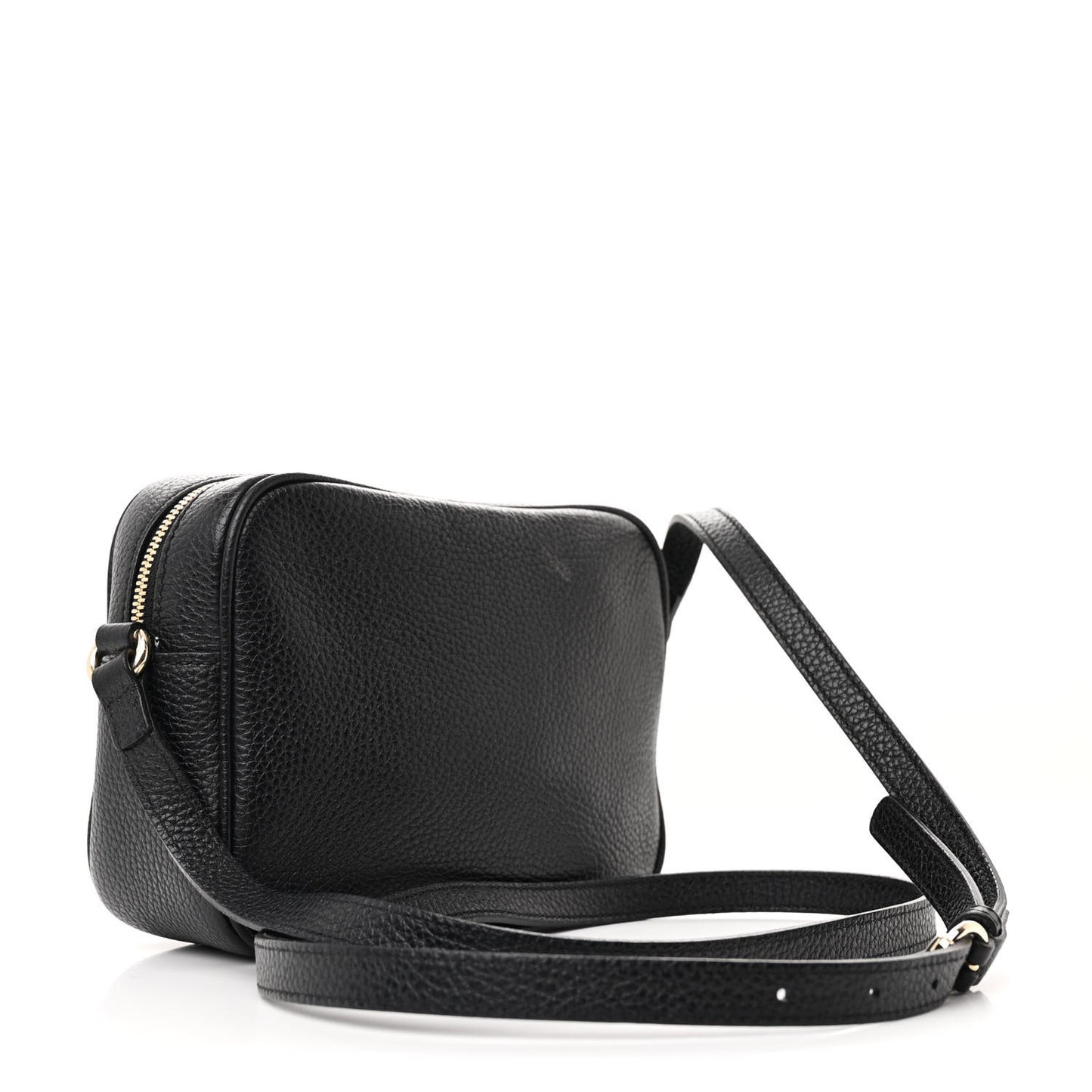 Pebbled Calfskin Small Soho Disco Bag Black