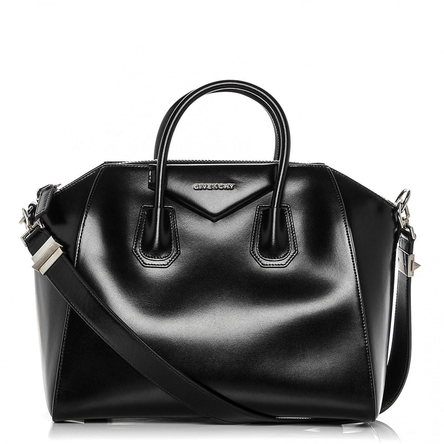 Shiny Lord Calfskin Medium Antigona Black