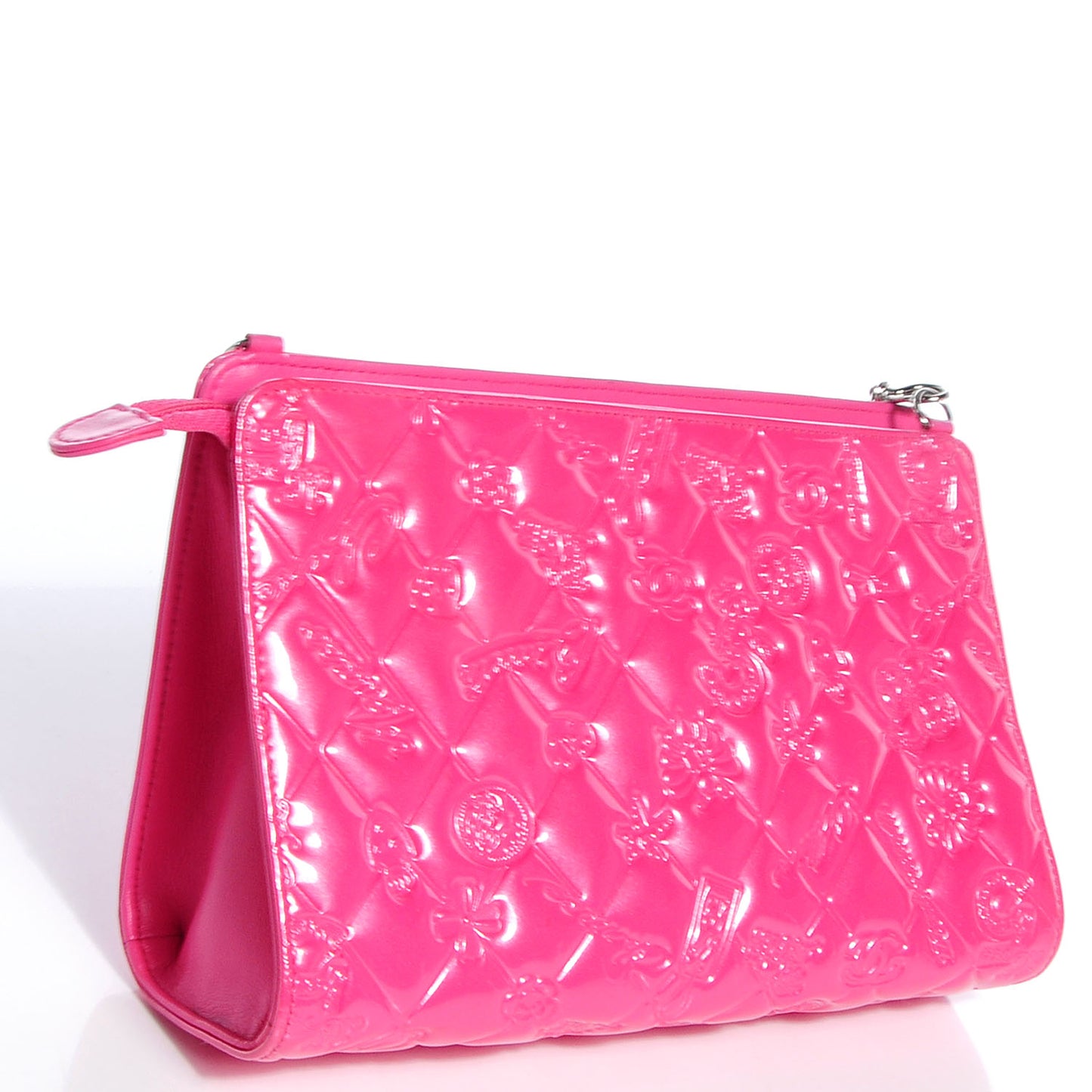 Patent Calfskin Lucky Symbols Pochette Hot Pink