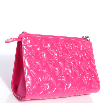 Chanel Patent Calfskin Lucky Symbols Pochette Hot Pink 3 of 8