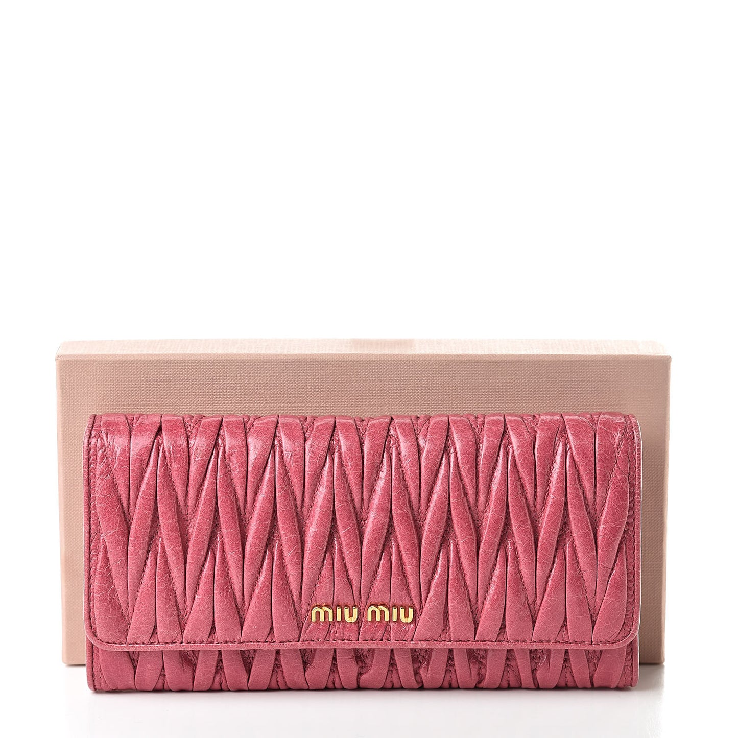 Nappa Matelasse Flap Wallet Peonia