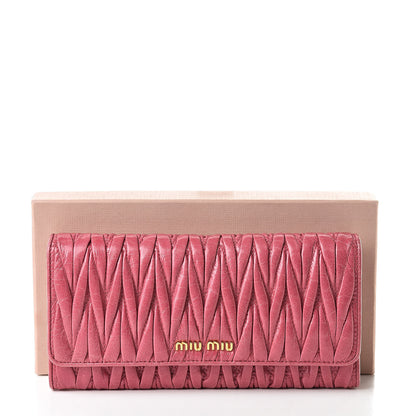 Miu Miu Nappa Matelasse Flap Wallet Peonia 10 of 10