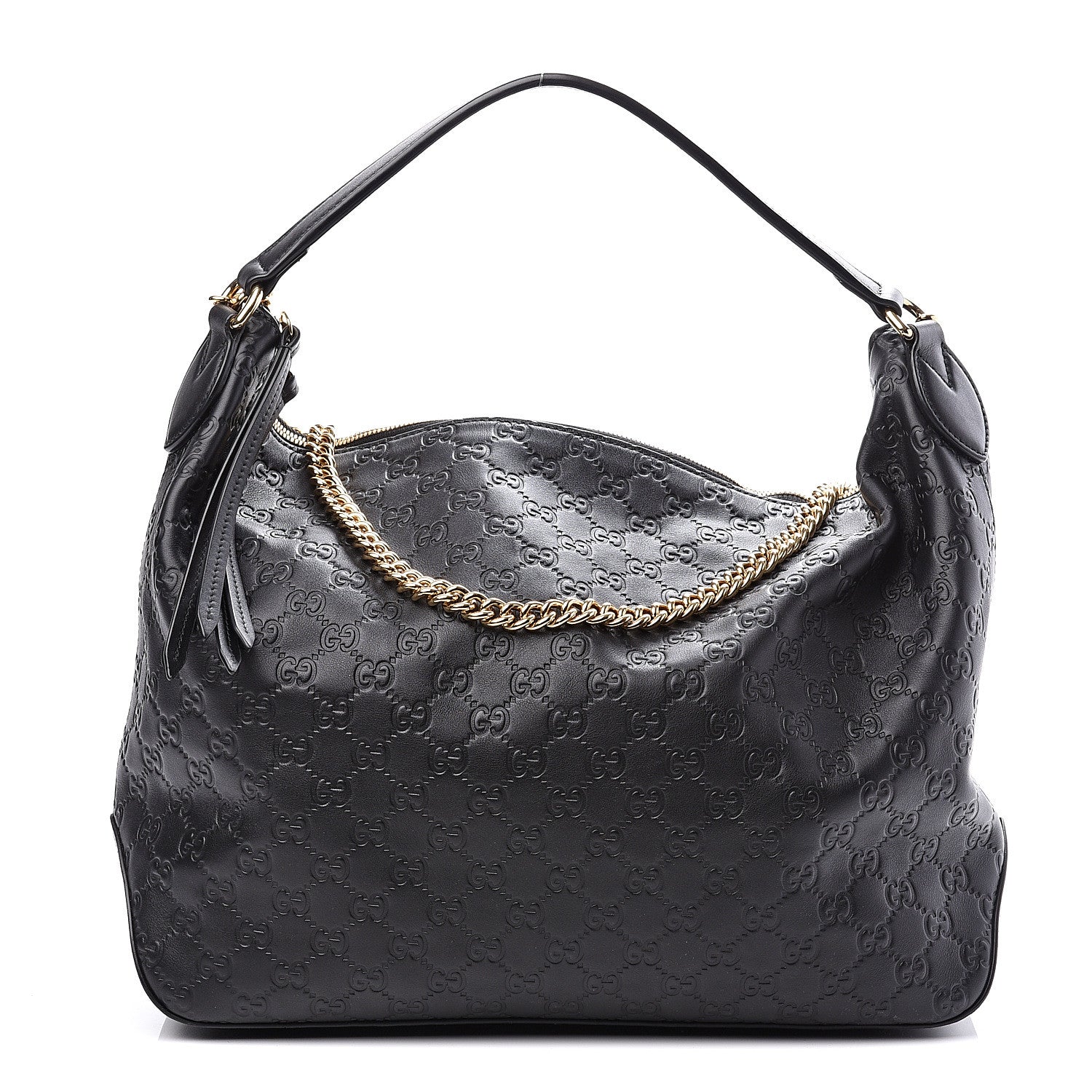 Gucci Guccissima Signature Large Linea A Hobo Black 1 of 10