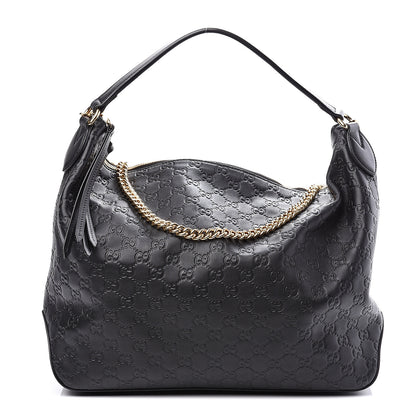 Gucci Guccissima Signature Large Linea A Hobo Black 1 of 10