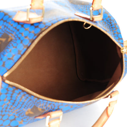 Louis Vuitton Monogram Kusama Town Speedy 30 Blue 6 of 8