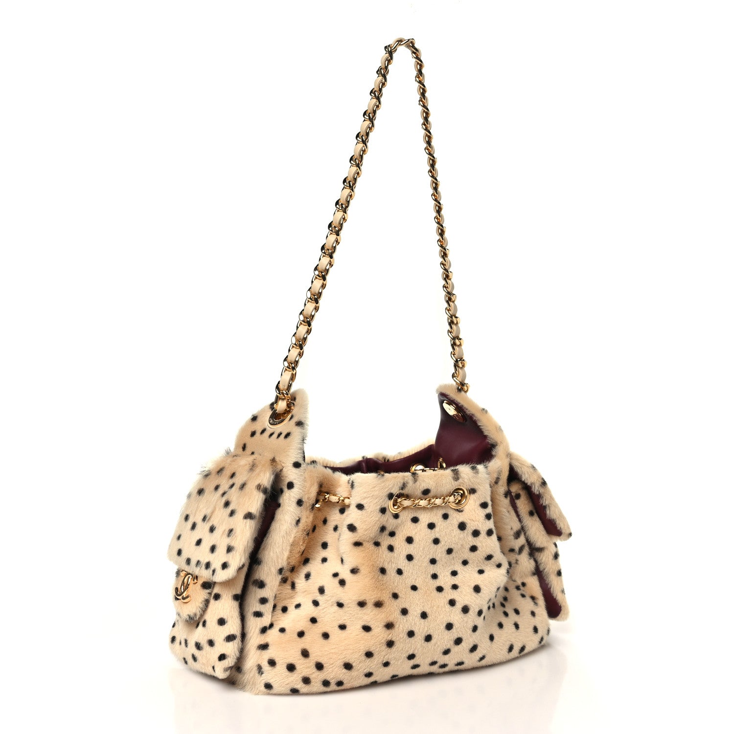 Chanel Pony Hair Mini Chanel 25 Handbag Beige Black 2 of 9