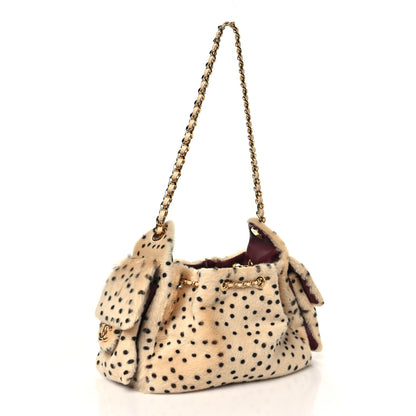 Chanel Pony Hair Mini Chanel 25 Handbag Beige Black 2 of 9