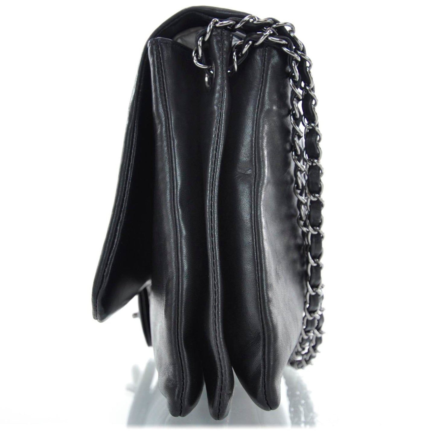 Lambskin Tweed Petals Flap Black