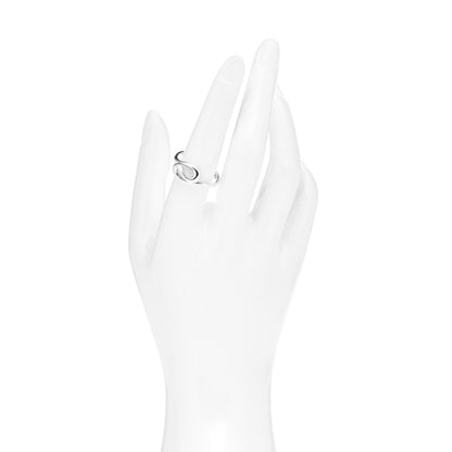 Tiffany Sterling Silver Elsa Peretti Open Wave Ring 58 8.5 2 of 5