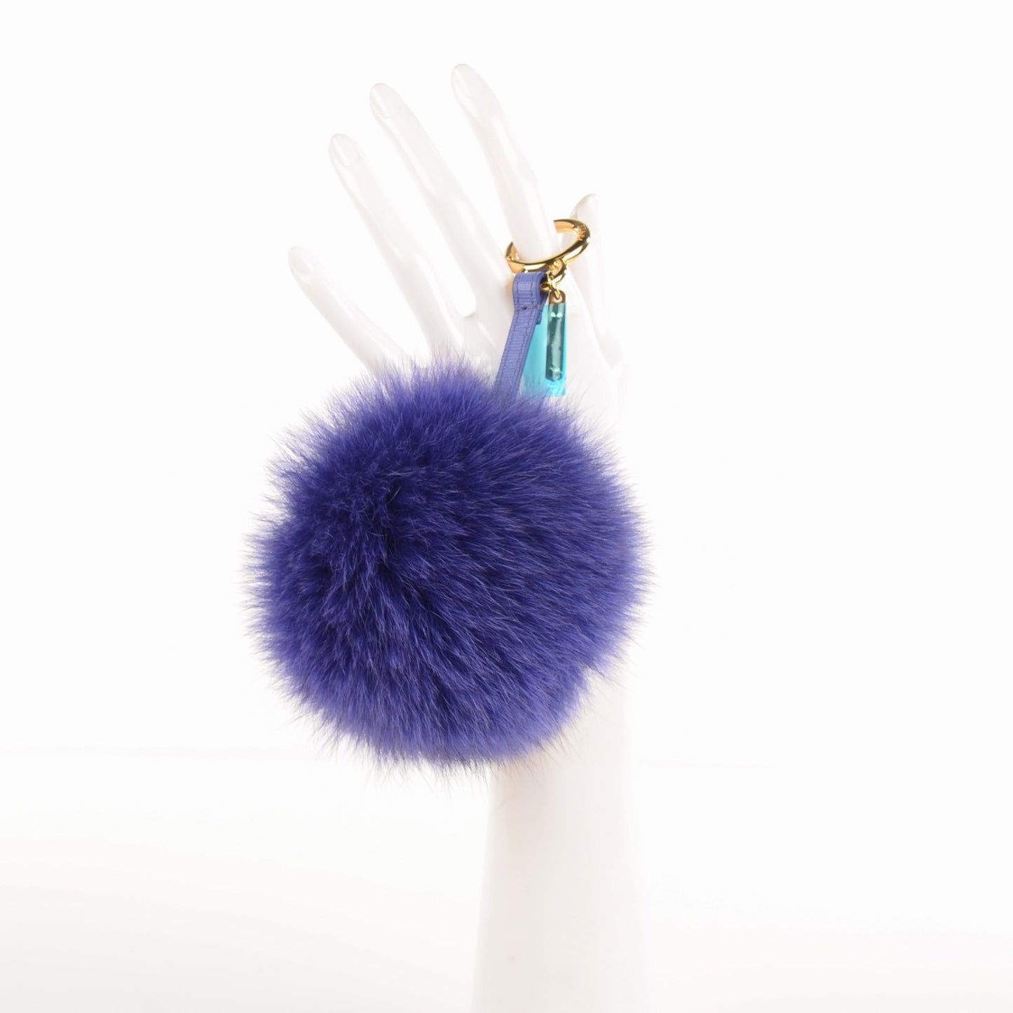 Fox Fur Pom Pom Bag Charm Berry