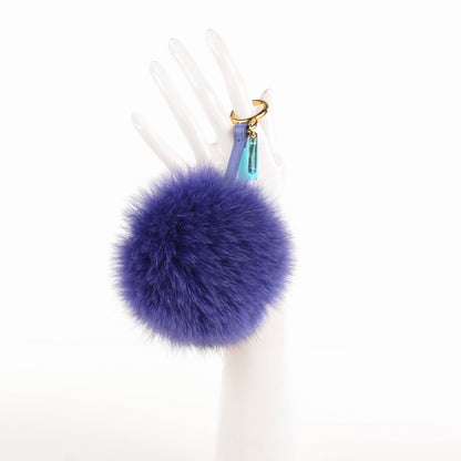Fendi Fox Fur Pom Pom Bag Charm Berry 2 of 6