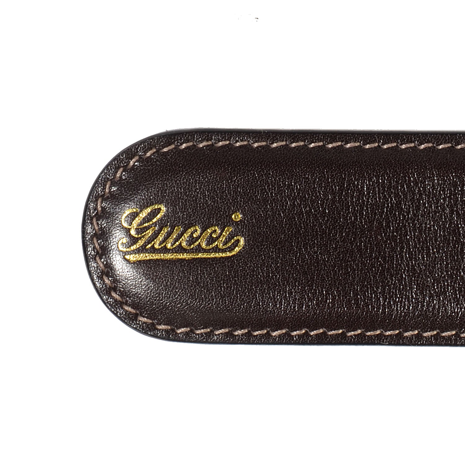 Gucci Leather Canvas Bamboo Horsebit Print Belt 95 38 Brown 6 of 11