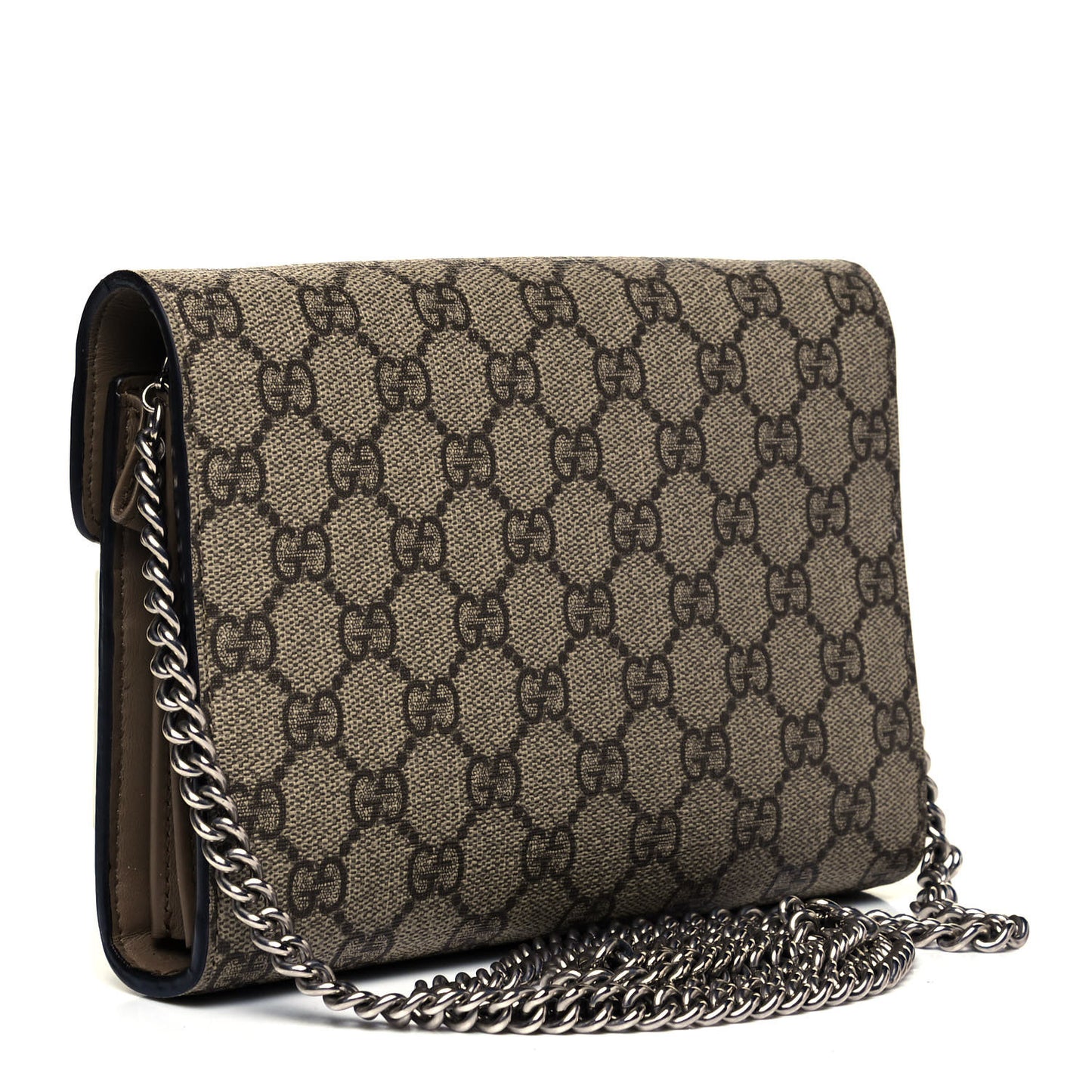 GG Supreme Monogram Mini Dionysus Chain Wallet Beige Taupe
