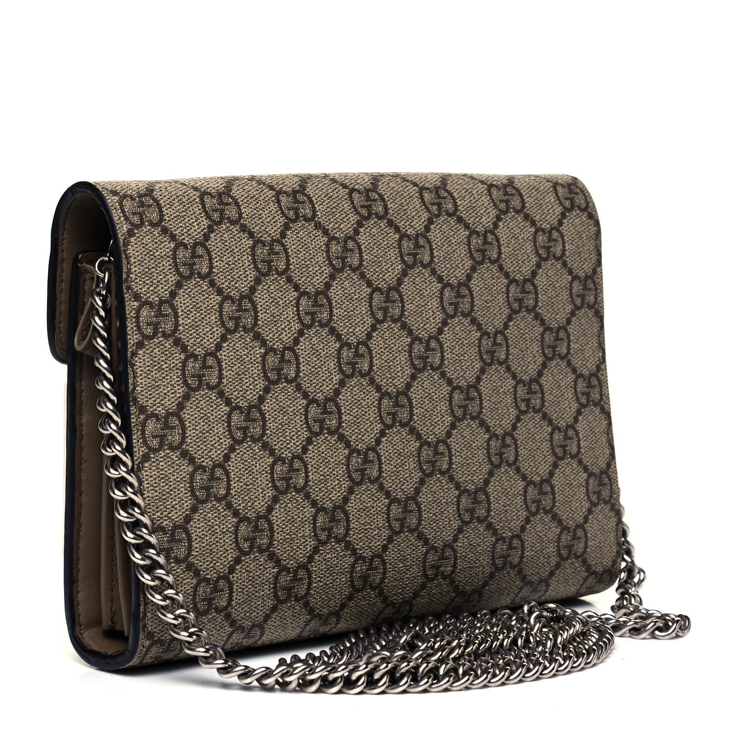 Gucci GG Supreme Monogram Mini Dionysus Chain Wallet Beige Taupe 3 of 9