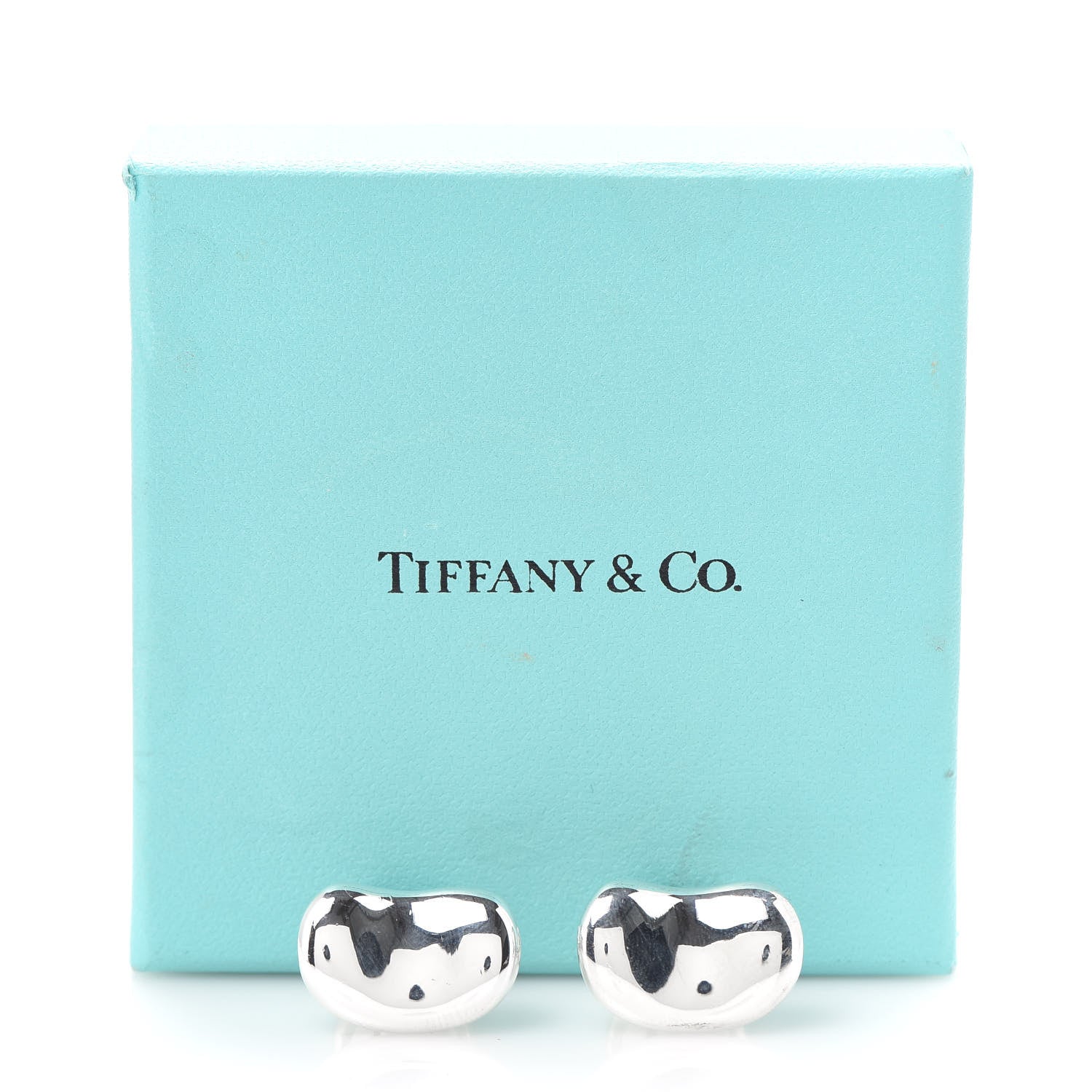 Tiffany Sterling Silver 18mm Elsa Peretti Bean Cufflinks 6 of 6