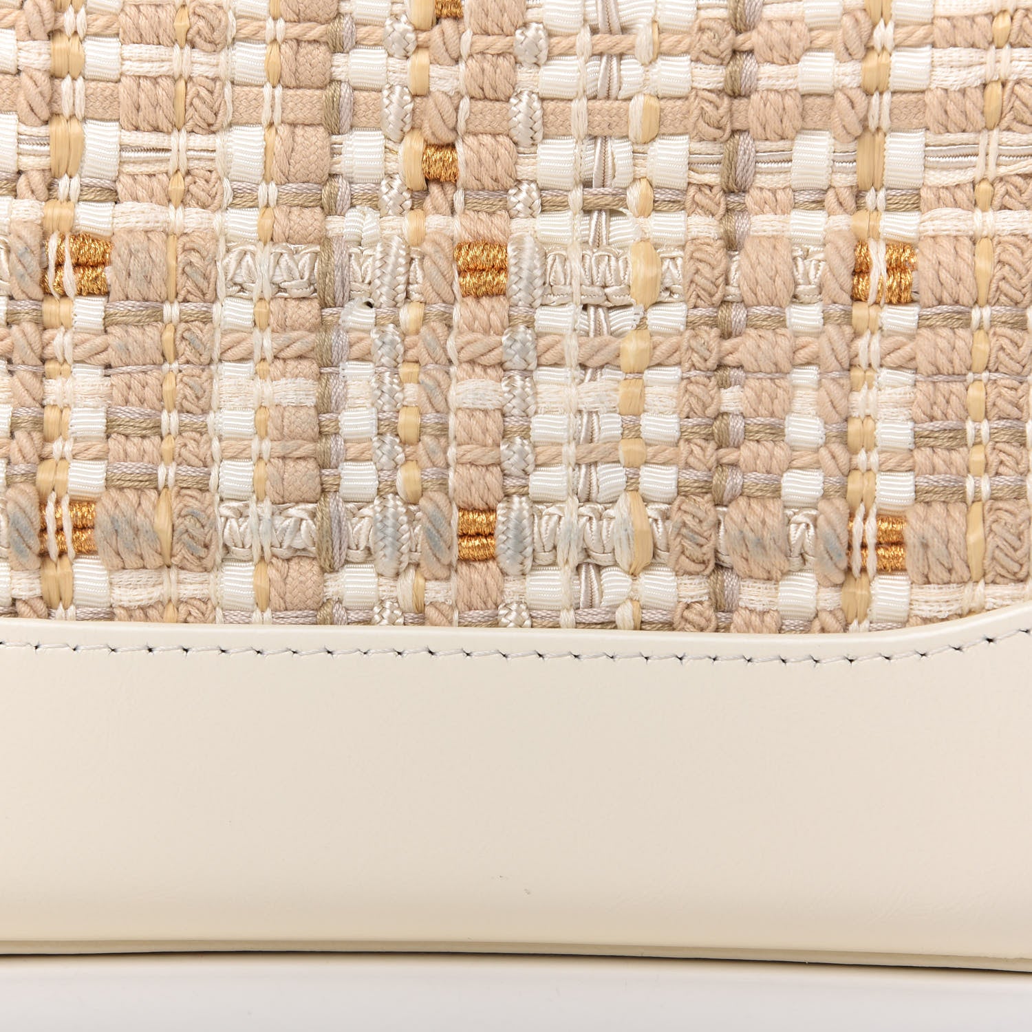 Chanel Tweed Calfskin Quilted Small Gabrielle Hobo Beige Ivory 9 of 13