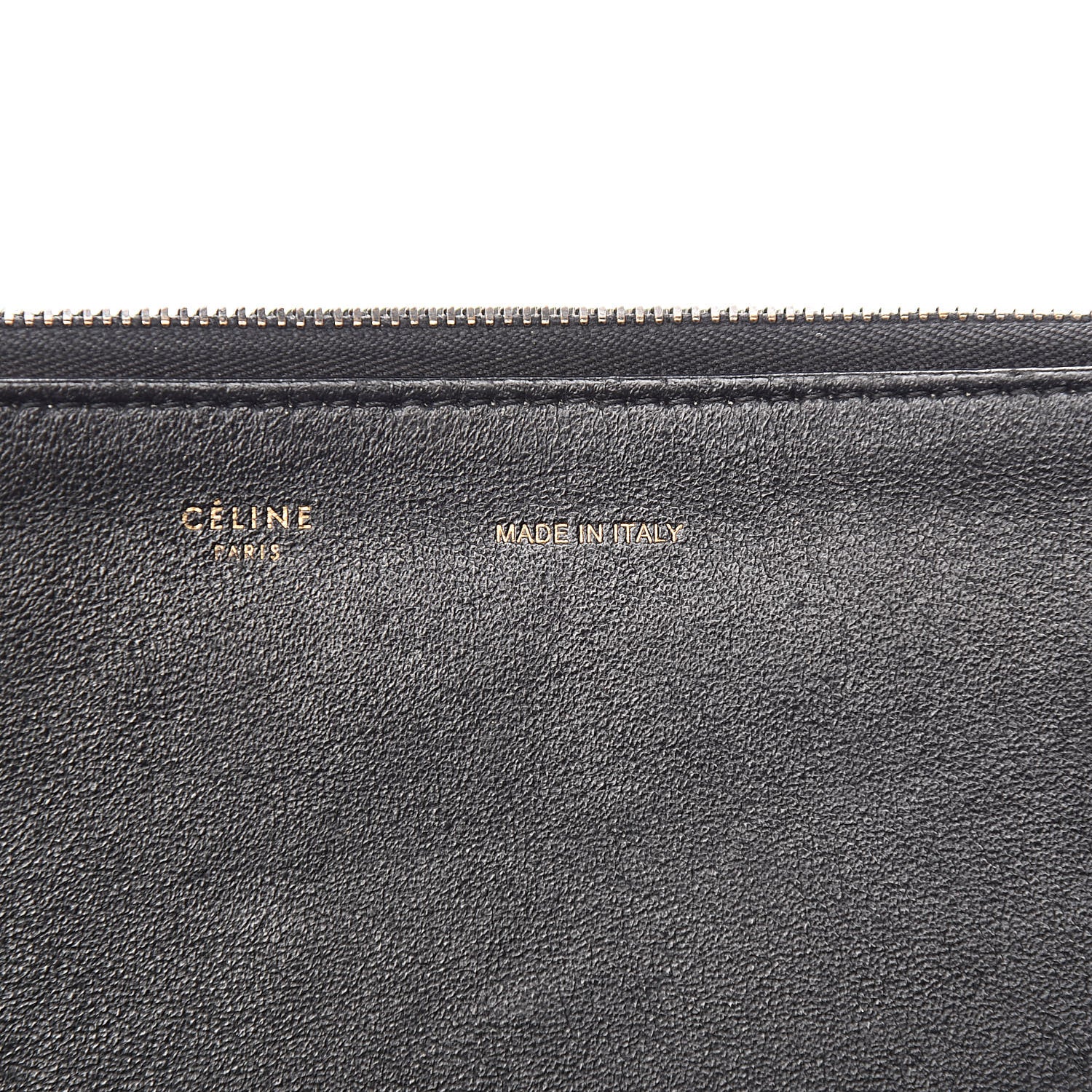 Celine Drummed Calfskin Suede Double Zip Trapeze Black 6 of 13