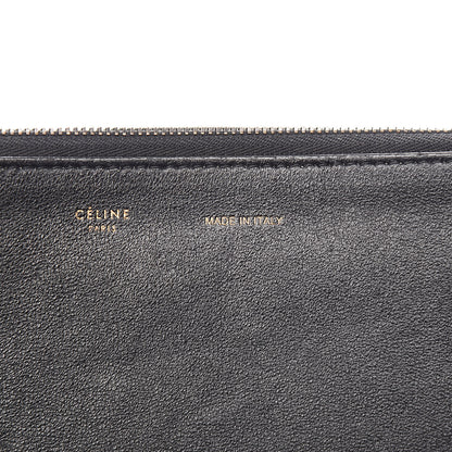 Celine Drummed Calfskin Suede Double Zip Trapeze Black 6 of 13