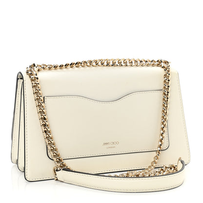 Jimmy Choo Shiny Calfskin Medium Varenne Shoulder Bag Latte 3 of 12