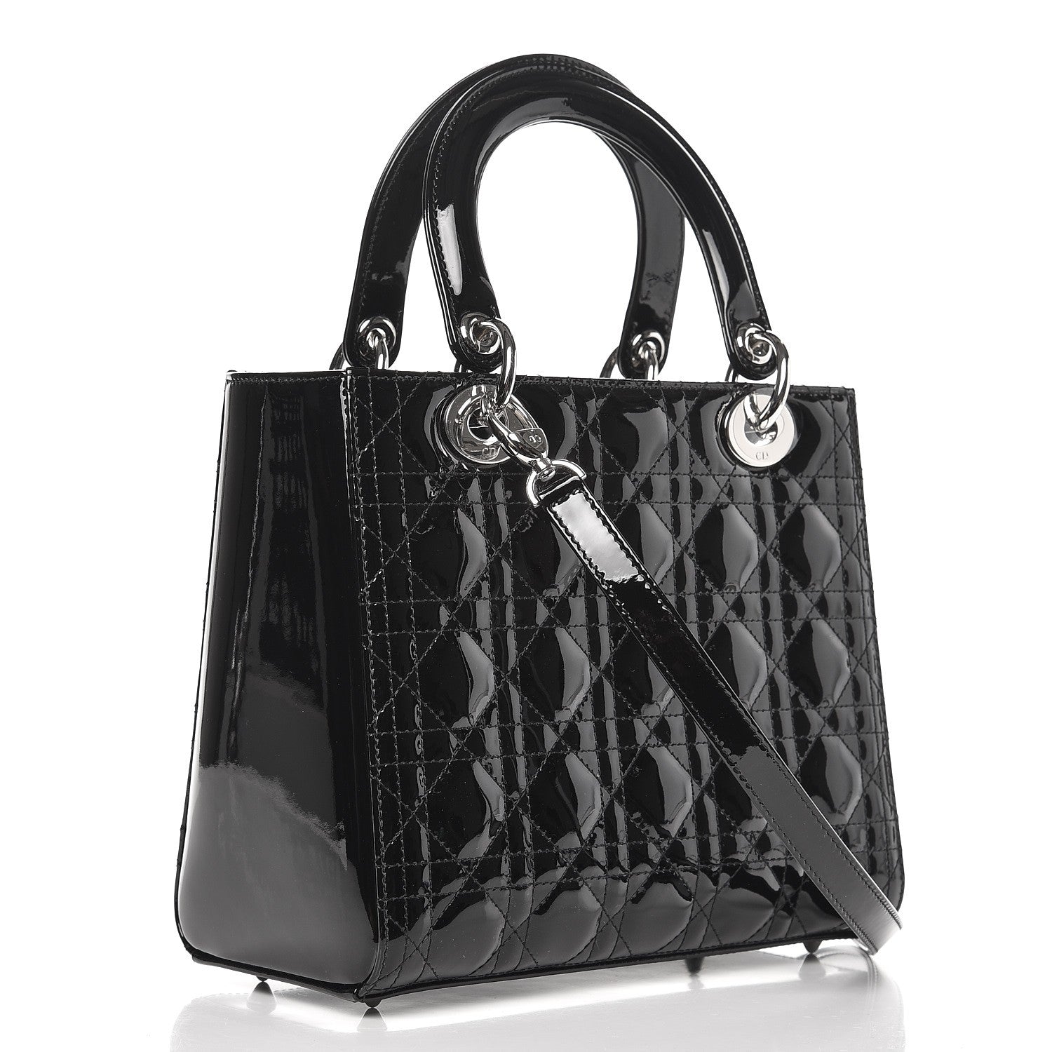 Christian Dior Patent Cannage Medium Lady Dior Black 4 of 9