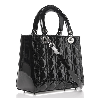 Christian Dior Patent Cannage Medium Lady Dior Black 4 of 9