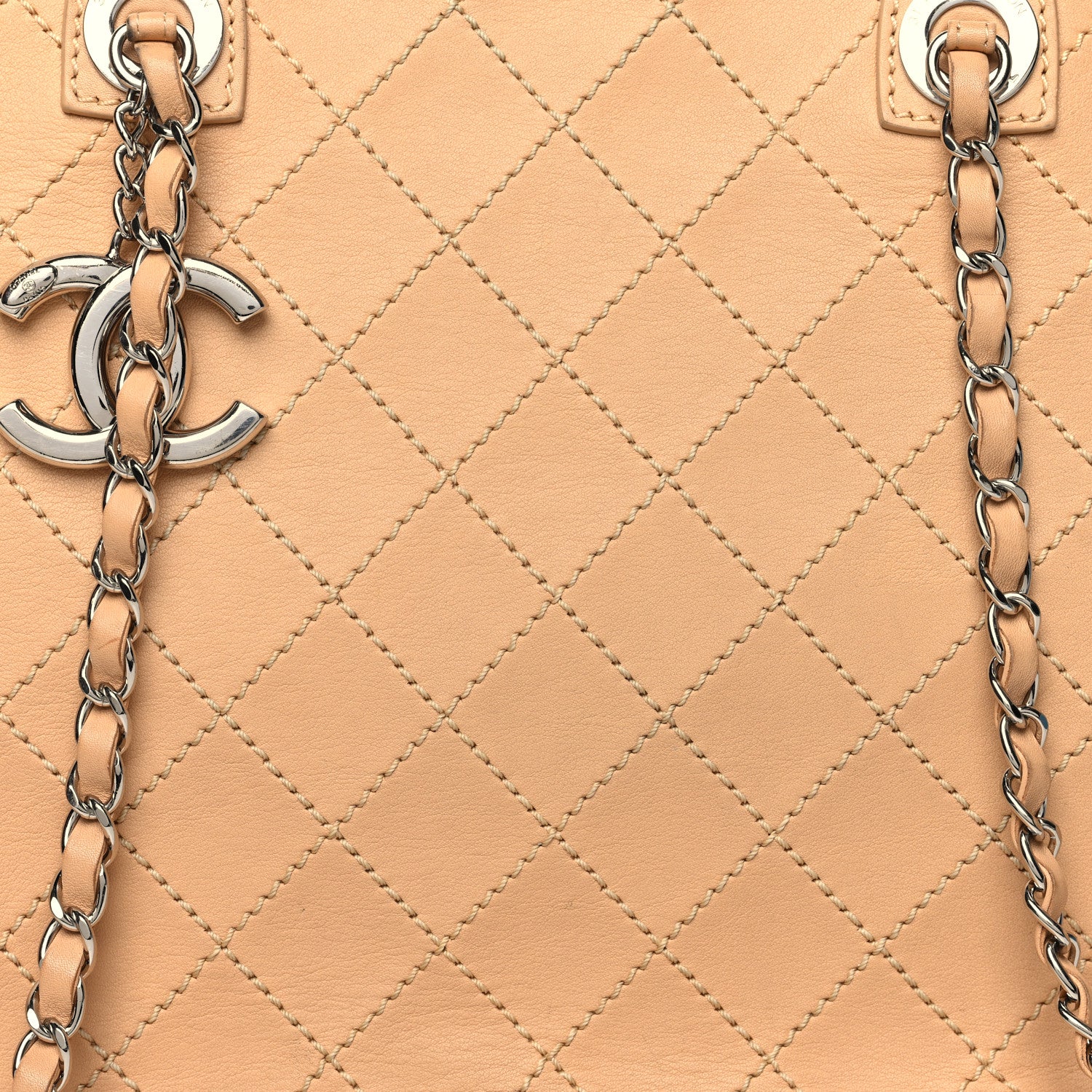 Chanel Calfskin Stitched Large Shopping Tote Beige 8 of 18