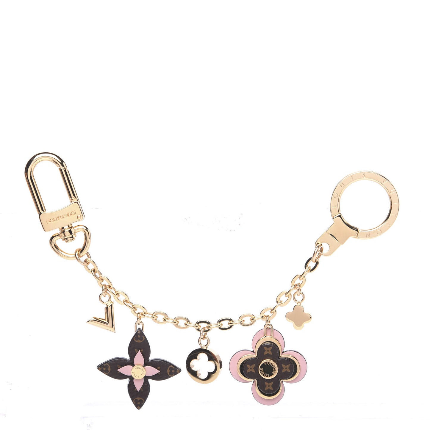 Blooming Flowers Bag Charm Chain Pink
