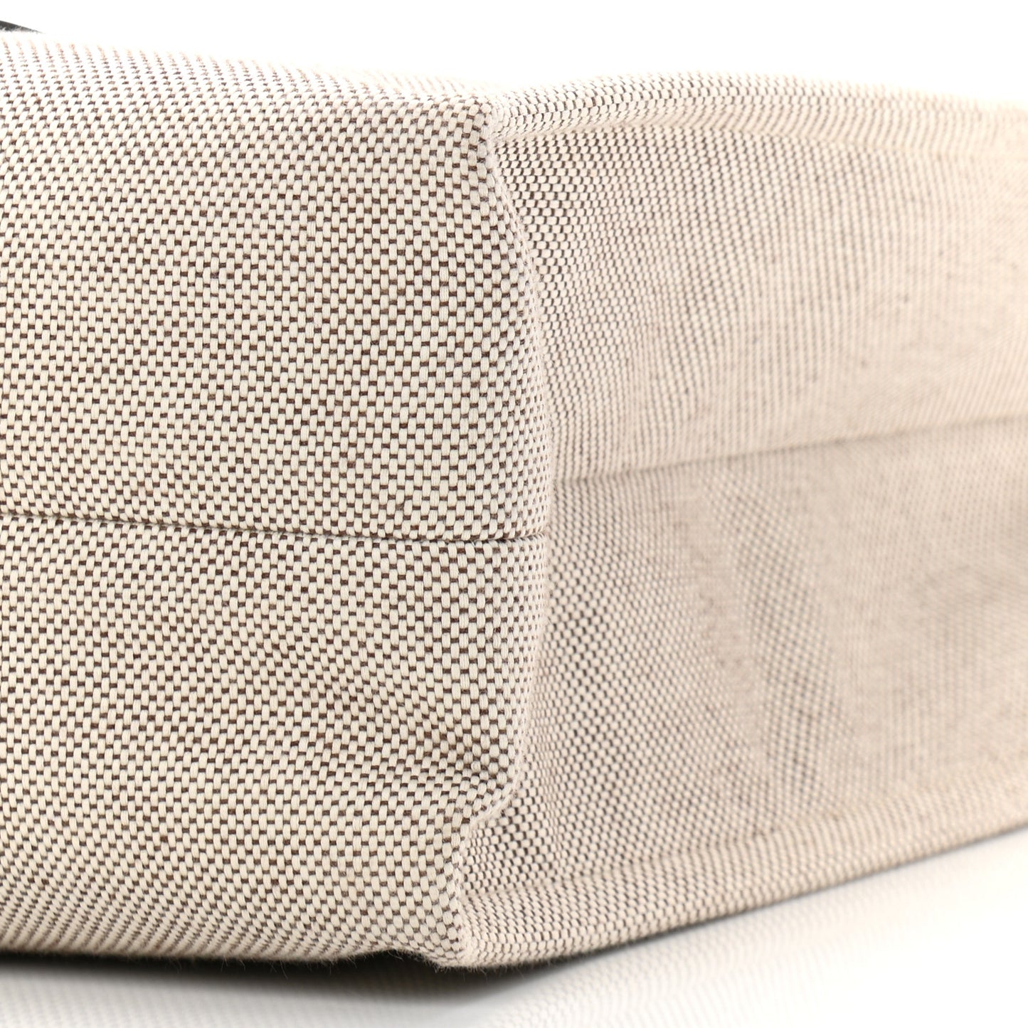 Cotton Calfskin Large Woody Ribbon Tote White Brown