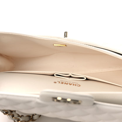Chanel Caviar Quilted Medium Double Flap White 5 of 13