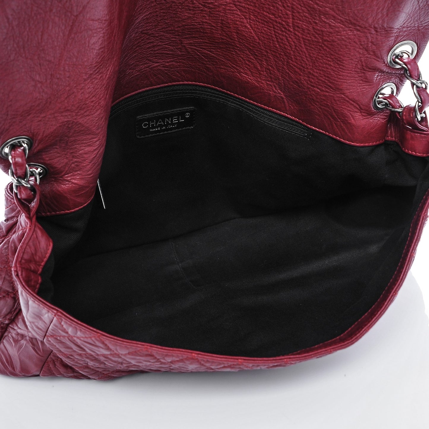 Aged Calfskin Coco Rider Flap Red