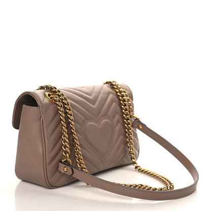 Gucci Calfskin Matelasse Small GG Marmont Shoulder Bag Porcelain Rose 3 of 9