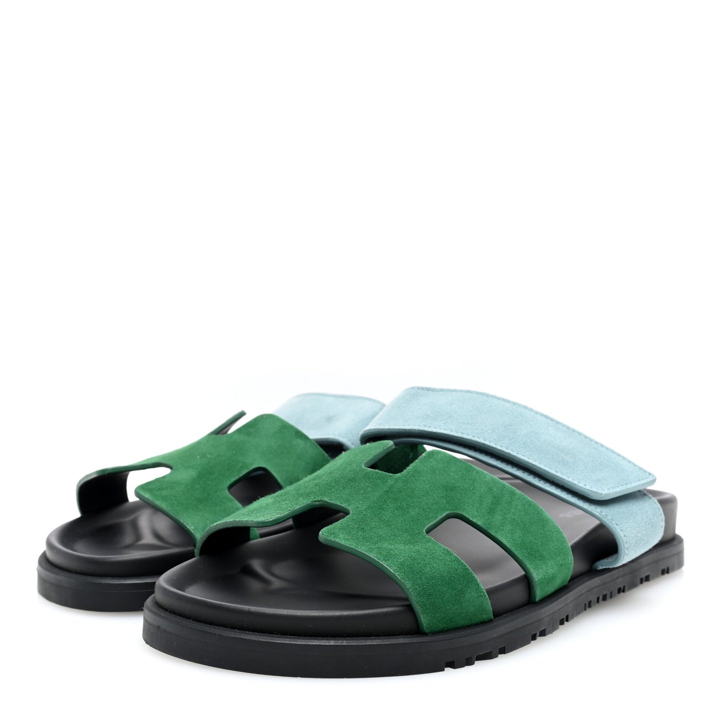 Suede Goatskin Womens Chypre Sandals 37.5 Vert Cactus Vert d'Eau