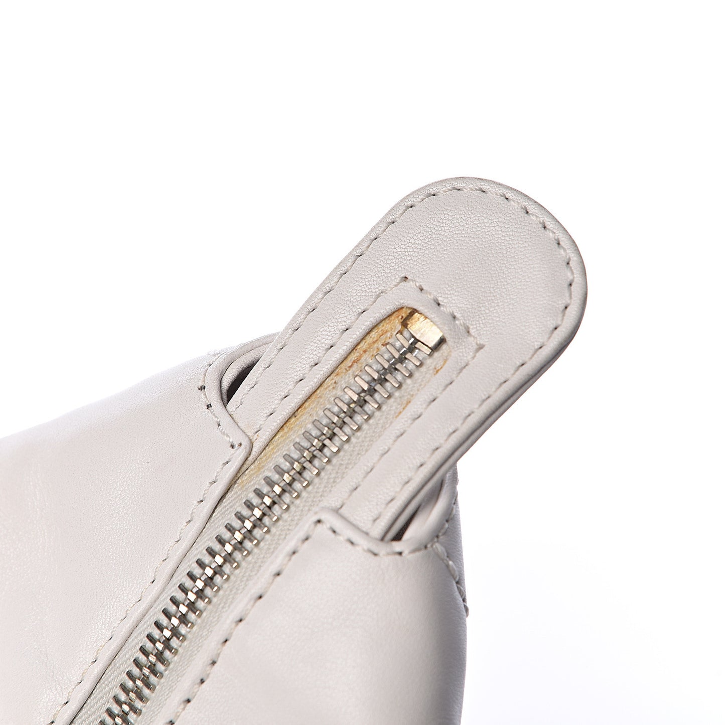 Calfskin Modern Chain Rhodoid Hobo White