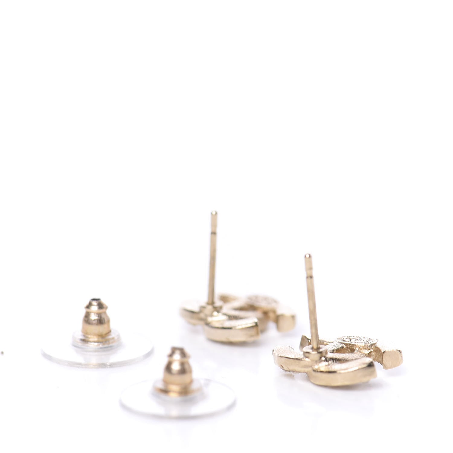 Chanel Crystal CC Earrings Gold 3 of 4
