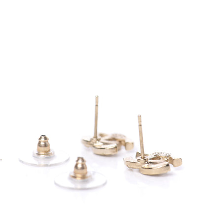 Chanel Crystal CC Earrings Gold 3 of 4