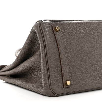 Hermes Taurillon Clemence Lizard Club Birkin 35 Etain Graphite 9 of 15