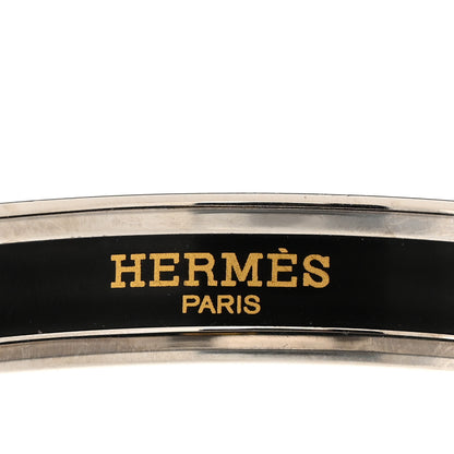 Hermes Enamel Printed Narrow Balcons du Guadalquivir Bracelet 65 Black 4 of 5