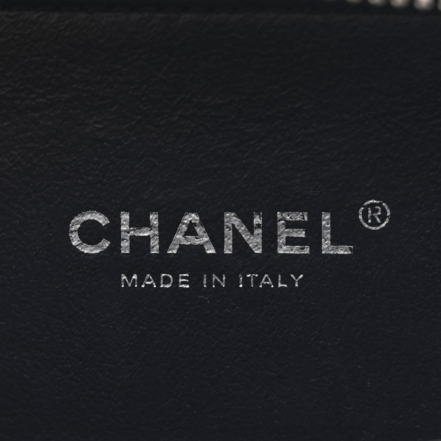 Chanel Iridescent Caviar Quilted Small CC Filigree Vanity Case Dark Turquoise 6 of 11