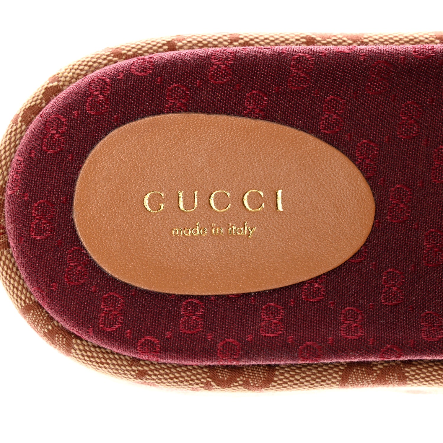 Gucci Canvas GG Monogram Angelina Platform Slide Sandals 37.5 Beige Ruggine 8 of 10