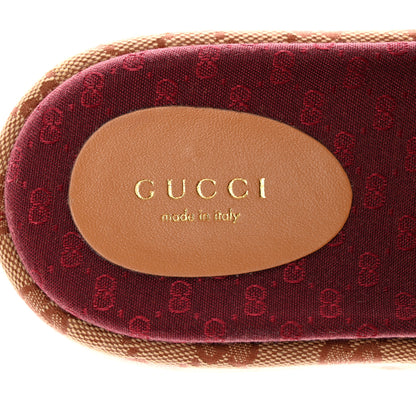 Gucci Canvas GG Monogram Angelina Platform Slide Sandals 37.5 Beige Ruggine 8 of 10